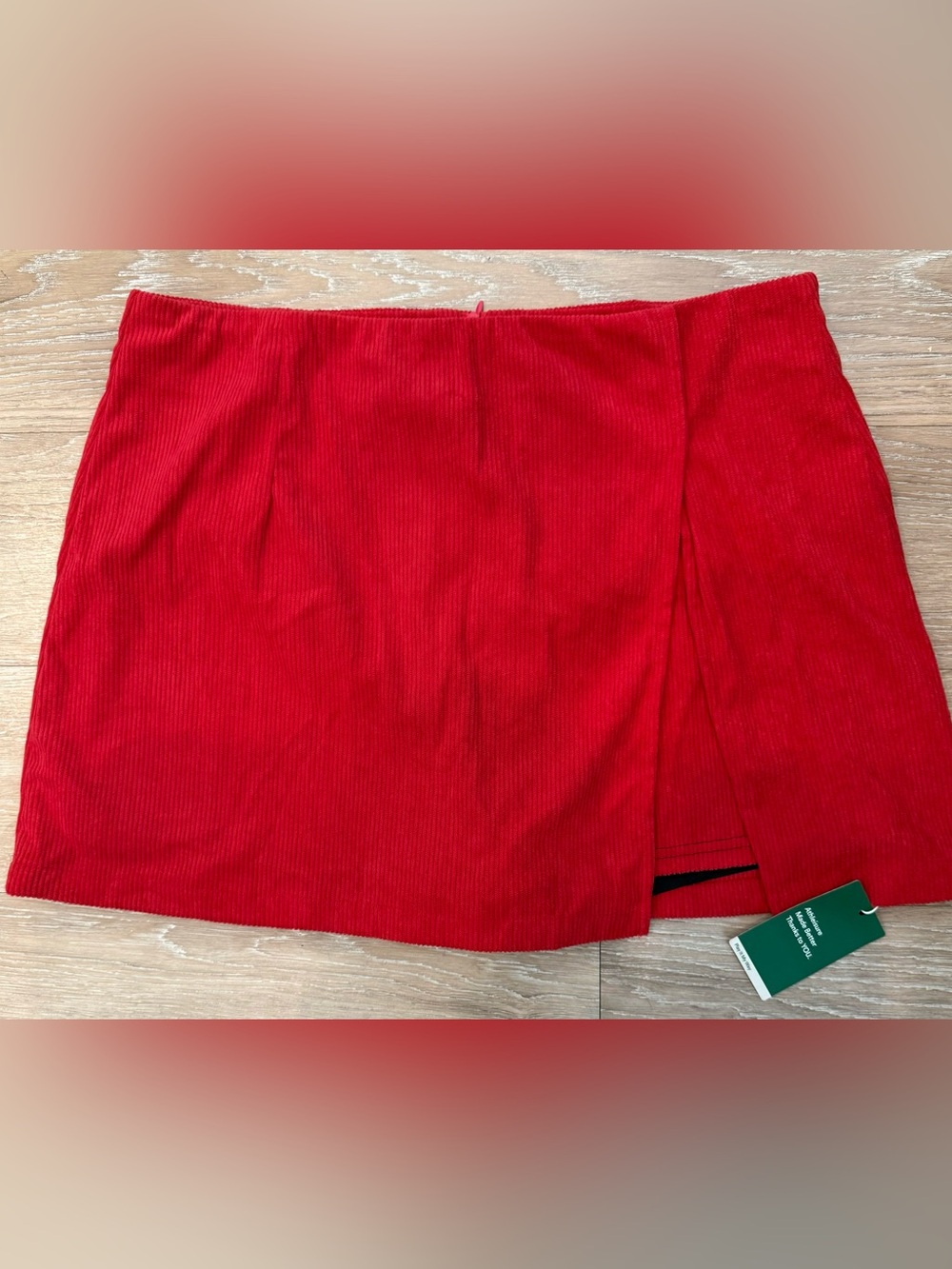 NWT Halara Red Corduroy Mini Skirt Size XL